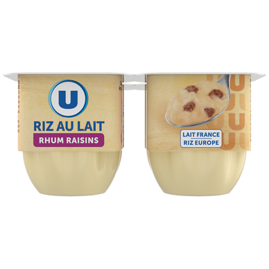 Riz au lait rhum raisins, 4x115g