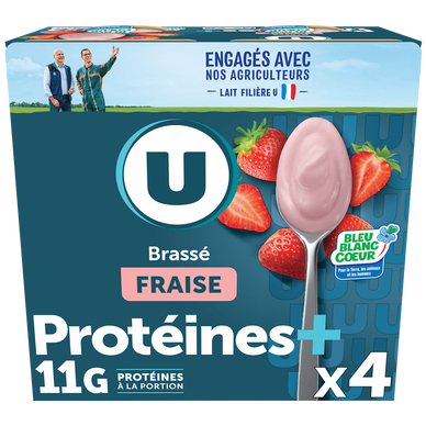 Yaourt brassé protéiné fraise U 480g