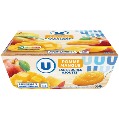Dessert sans sucre ajouté pomme et mangue 4x100g