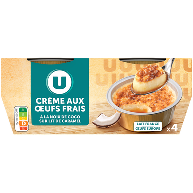 Crème aux oeufs noix de coco sur lit de caramel 4x100g