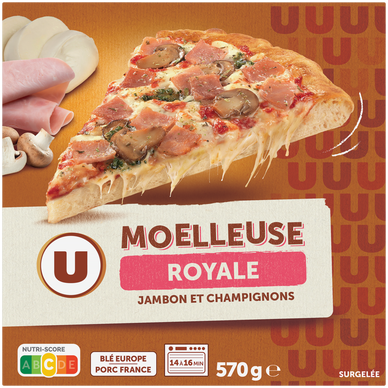 Pizza Moell.royale fromage/jambon/champignon.surgelée U 570g