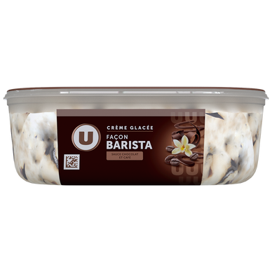 Crème glacée café, vanille,sauce choco BARISTA U 900ml 517g