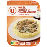 Plat cuisiné individuel Ecrasé pommes de terre et poulet sce champignon barq.300g