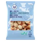 Noix St Jacques avec corail élévées et surgelées au Pérou  300g