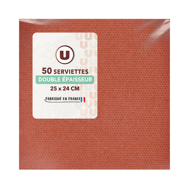 Serviette ouate tex touche terracota - 25x24cm