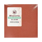 Serviette ouate tex touche terracota - 25x24cm
