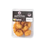 Crevettes panées cuites U, transformé en France, barquette 150g