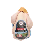 Poulet entier fermier noir, IGP de Bretagne, France