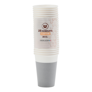 Gobelet carton gris x25 - 20cl