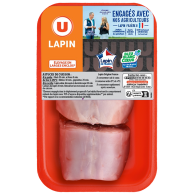 Demi râble de lapin, nouvelle agriculture, France, 4 pièces