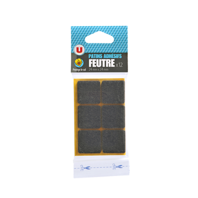 Patin adhésif feutre x12 - 24x24mm