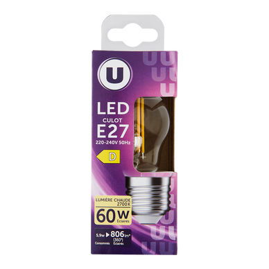 Ampoule Led MR 60W E27 - transparent chaud