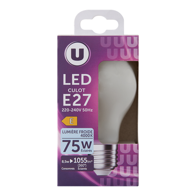 Ampoule Led ronde 75w E27 - lumière froide