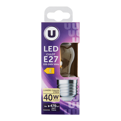 Ampoule LED mini ronde 40w E27 - transparent chaud