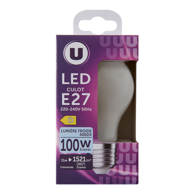 Ampoule Led ronde 100w E27 - opaque froide