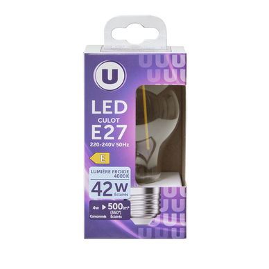 Ampoule LED ronde 42w E27 - transparente et froide