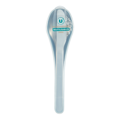 Set de couverts réutilisables inox bleu