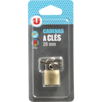 Cadenas laiton avec 3 clés - 20mm
