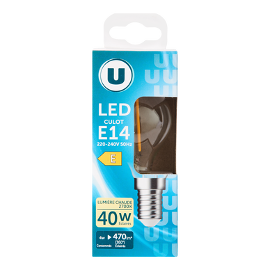 Ampoule led mini ronde 40w E14 - transparente lumière chaude