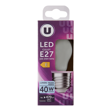 Ampoule Led Mini ronde 40w E27 - opaque froide