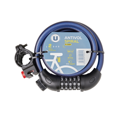 Antivol spirale + support vélo 180cm