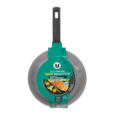 Poêle aluminium tous feux sauf induction - d.24cm