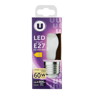 Ampoule Led Mini ronde 60w E27 - opaque lumière chaude