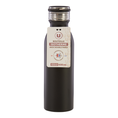 Bouteille isotherme soft noir - 600ml
