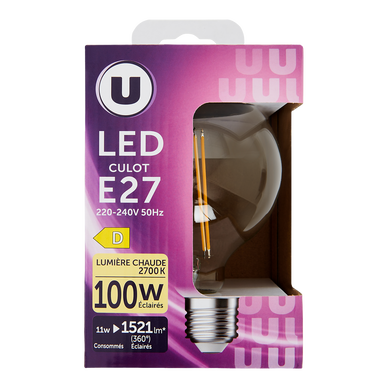 Ampoule Led globe 100w E27 - Transparente chaude