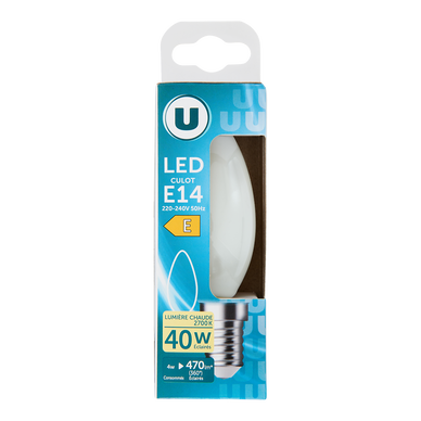 Ampoule Led lamme 40w E14 opaque - Lumière chaude