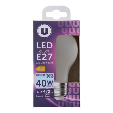 Ampoule led ronde 40W E27 - Opaque froide