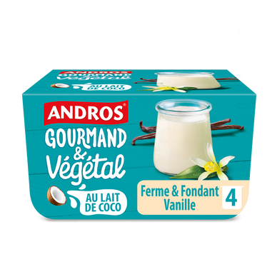 Ferme fondant végétal vanille ANDROS GOURMAND&VEGETAL 4x100g