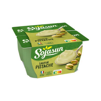 Spécialité au soja sucrée saveur pistache SOJASUN, 4x100g