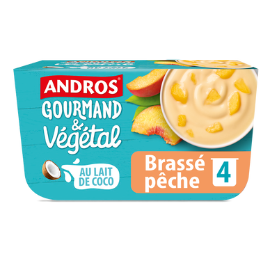 Brassé végétal pêche ANDROS GOURMAND&VEGETAL 4x100g
