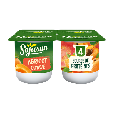 Spécialité au soja sucrée abricot goyave SOJASUN, 4x100g