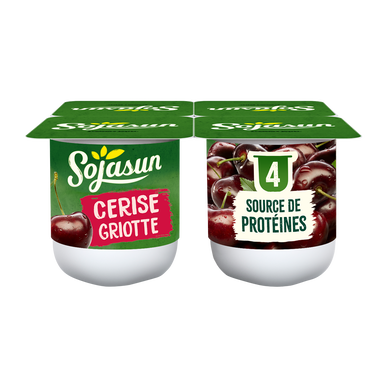 Spécialité au soja saveur cerise SOJASUN, 4x100g
