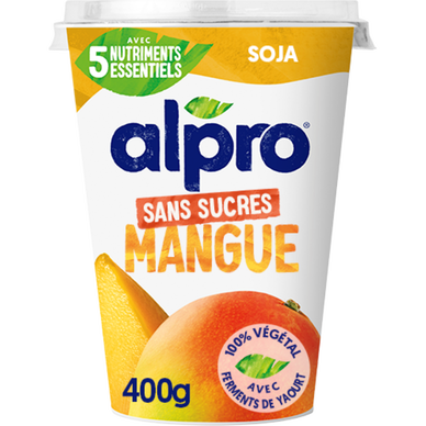 Dessert végétal soja mangue sans sucres ALPRO 400g