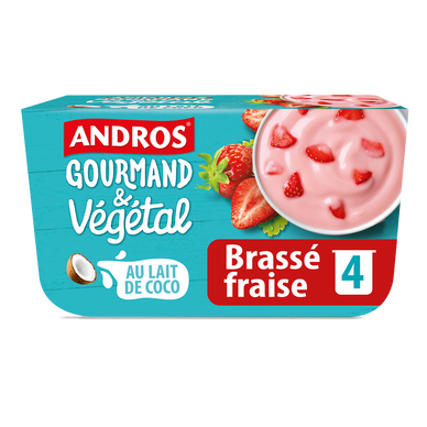Brassé végétal fraise ANDROS GOURMAND&VEGETAL 4x100g