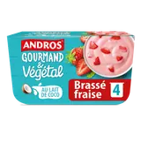 Brassé végétal fraise ANDROS GOURMAND&VEGETAL 4x100g