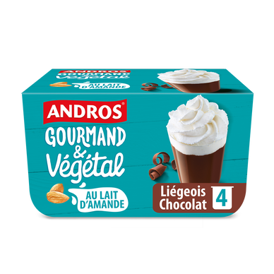 Liégeois végétal chocolat ANDROS GOURMAND & VEGETAL 4x90g