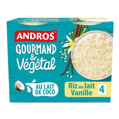 Riz au lait vanille végétal ANDROS GOURMAND & VEGETAL 4x100g
