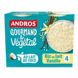 Riz au lait vanille végétal ANDROS GOURMAND & VEGETAL 4x100g