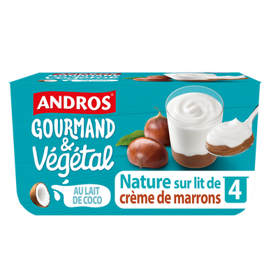 Brassé végétale sur lit marron lt de coco ANDROS 4x100g