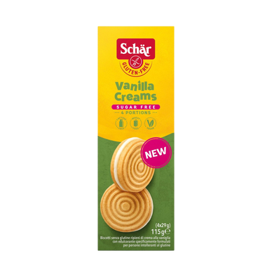 Biscuits sans gluten fourrés à la crème de vanille SCHAR, 115G