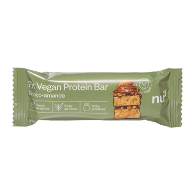 Barre protéine végétale amande chocolat NU3, 50g