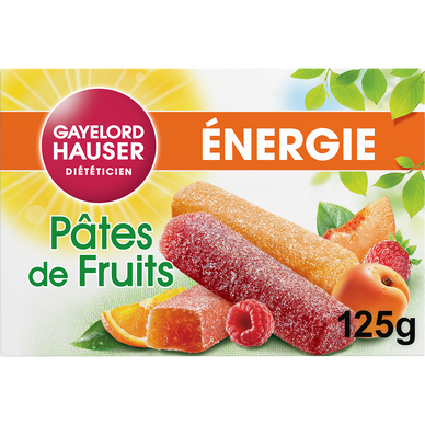Pâtes de fruits energie Gaylord Hauser, étui de 5 barres, 125g