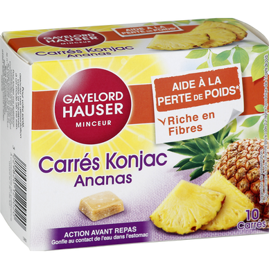 Carrés coupe faim ananas GAYELORD HAUSER, 10 unités, 100g