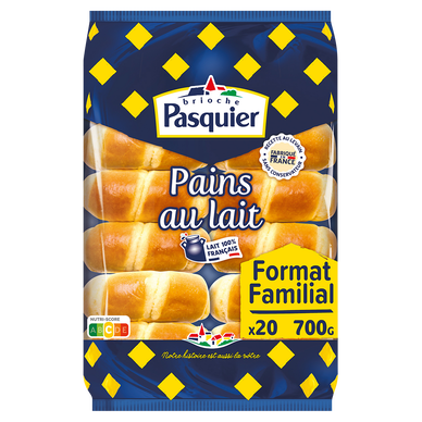 Pains au lait maxi familial BRIOCHE PASQUIER - x20 - 700g