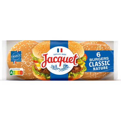 Classic burger rond nature JACQUET x6 330g