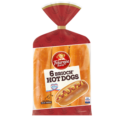 Pain pour hot dog LA FOURNÉE DORÉE, x6 soit 270g